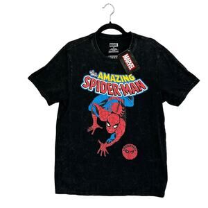 Marvel The Amazing Spider-Man Graphic Tee Shirt NWT Men's Sz M Distressed Black
